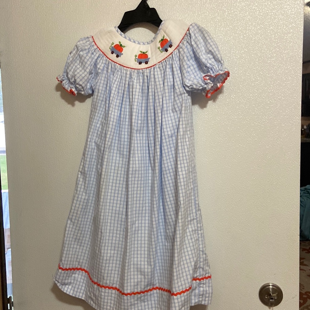 Girls fall smock dress